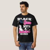 Black Queen College Graduation Bachelors Degree Af T-shirt (Voorkant volledig)