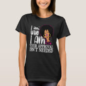 Black Queen Curly Natural Afro African American Wo T-shirt (Voorkant)