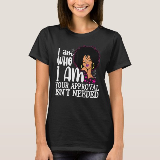 Black Queen Curly Natural Afro African American Wo T-shirt (Voorkant)