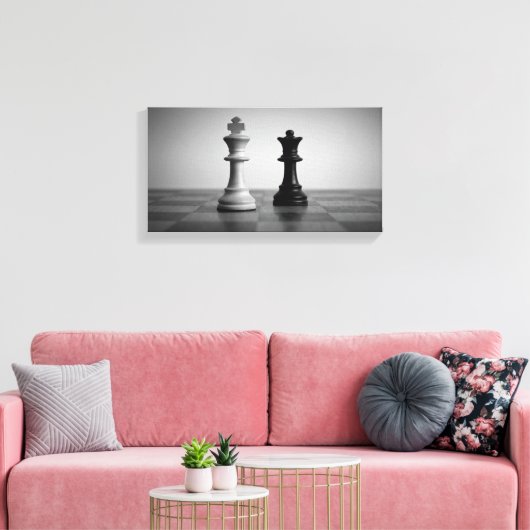 Black Queen en White King Artistic Photo Canvas Afdruk (Insitu (Woonkamer))