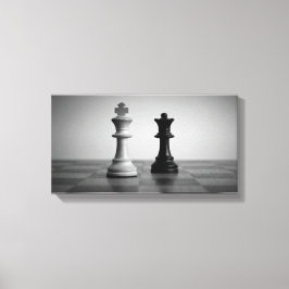 Black Queen en White King Artistic Photo Canvas Afdruk
