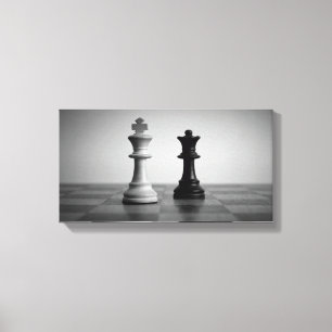 Black Queen en White King Artistic Photo Canvas Afdruk