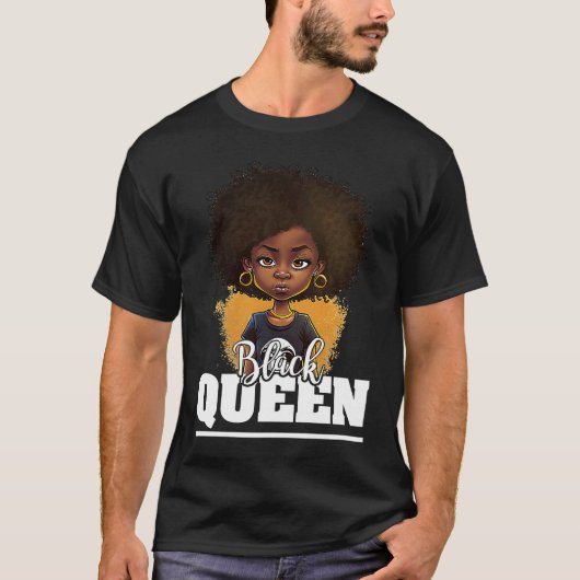Black Queen For Proud African American Black Histo T-shirt (Voorkant)