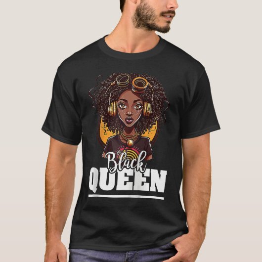 Black Queen For Proud African American Black Histo T-shirt (Voorkant)