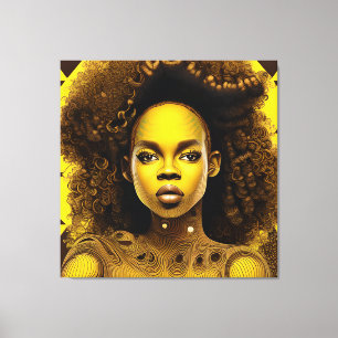 Black Queen Goddess Sista Women Melanin Sista Afro Canvas Afdruk