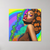 Black Queen Goddess Sista Women Melanin Sista Afro Canvas Afdruk (Voorkant)