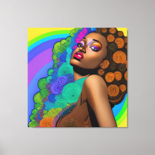 Black Queen Goddess Sista Women Melanin Sista Afro Canvas Afdruk