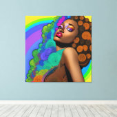 Black Queen Goddess Sista Women Melanin Sista Afro Canvas Afdruk (Insitu (Houten vloer))