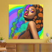 Black Queen Goddess Sista Women Melanin Sista Afro Canvas Afdruk (Insitu (Woonkamer))