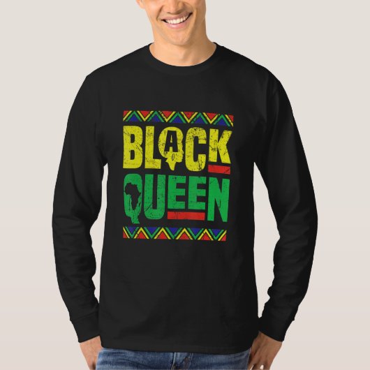 Black Queen History Month African American Pride C T-shirt (Voorkant)
