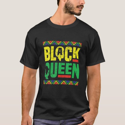 Black Queen History Month African American Pride C T-shirt (Voorkant)