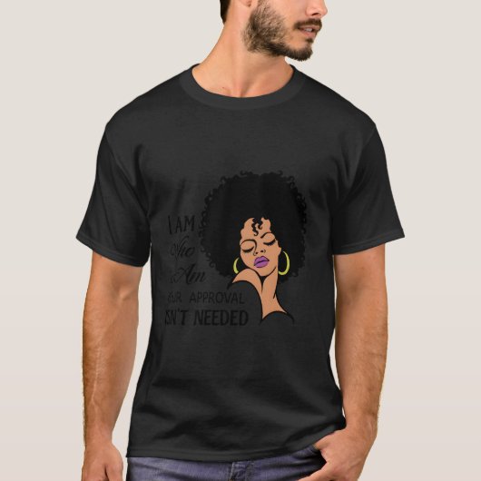 Black Queen Lady Curly Natural Afro African Americ T-shirt (Voorkant)