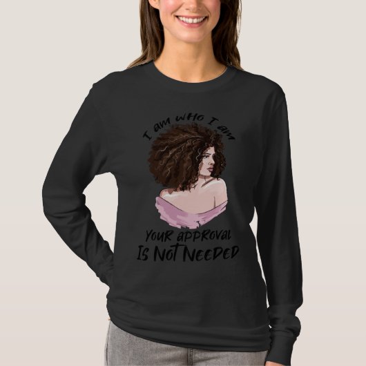 Black Queen Lady Curly Natural Afro African Americ T-shirt (Voorkant)