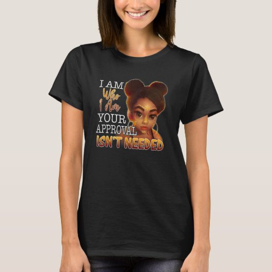 Black Queen Lady Curly Natural Afro African Americ T-shirt (Voorkant)