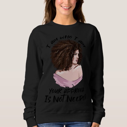 Black Queen Lady Curly Natural Afro African Americ Trui (Voorkant)