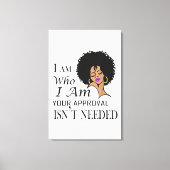 Black Queen Lady Curly Natural Afro African Canvas Afdruk (Voorkant)