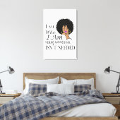 Black Queen Lady Curly Natural Afro African Canvas Afdruk (Insitu (Slaapkamer))
