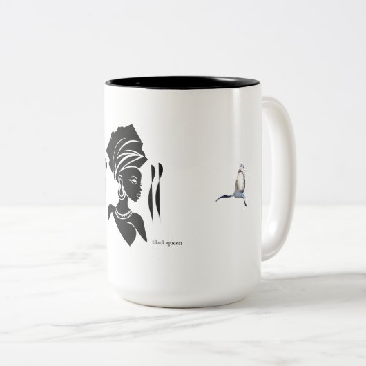 Black Queen Lyn Tweekleurige Koffiemok (Voorkant rechts)