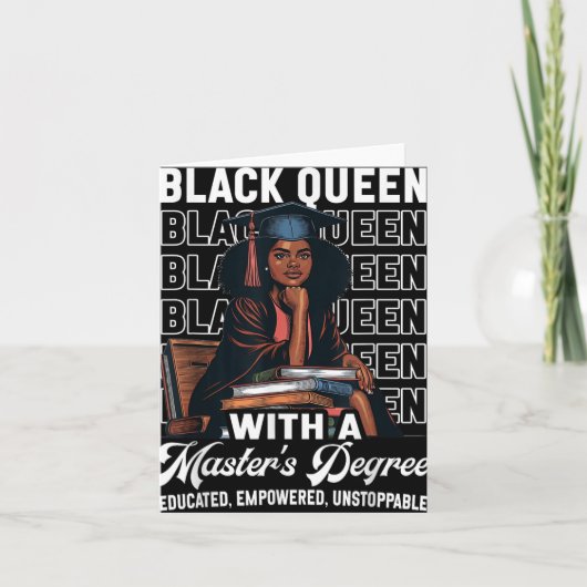 Black Queen Masters Degree Afstuderen Opgeleide Me Kaart (Voorkant)