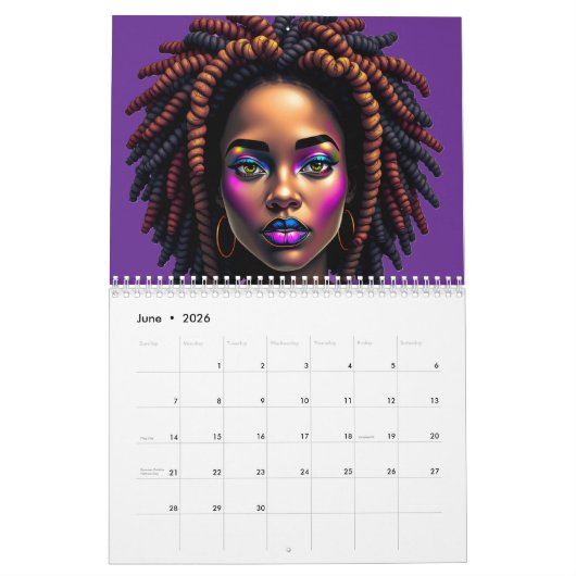 Black Queen Melanin Afrocentric Sista Dreads Locs Kalender (Jun 2026)
