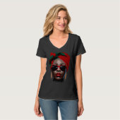 Black Queen Melanin Earrings Lips Cute Black Histo T-shirt (Voorkant volledig)