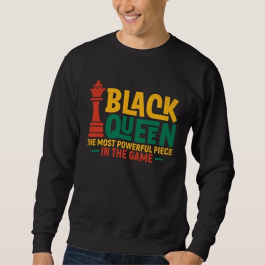 Black Queen Most Powerful Chess African American W Trui (Voorkant)