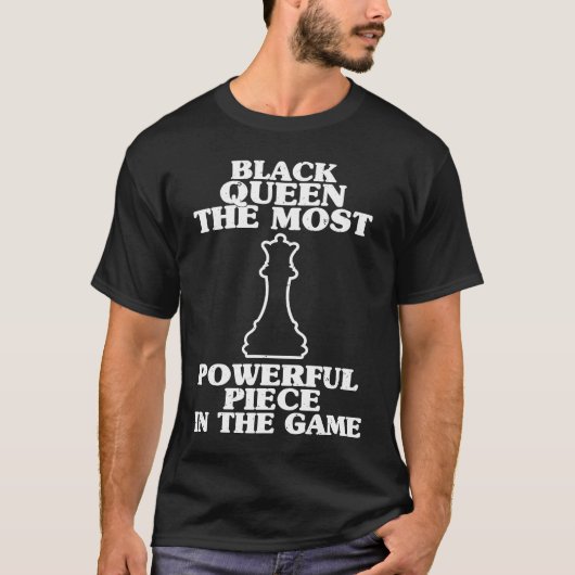 Black Queen Most Powerful Chess African Women Blac T-shirt (Voorkant)