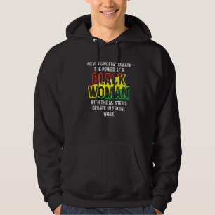 Black Queen Msw Social Work Masters Afstuderen Hoodie