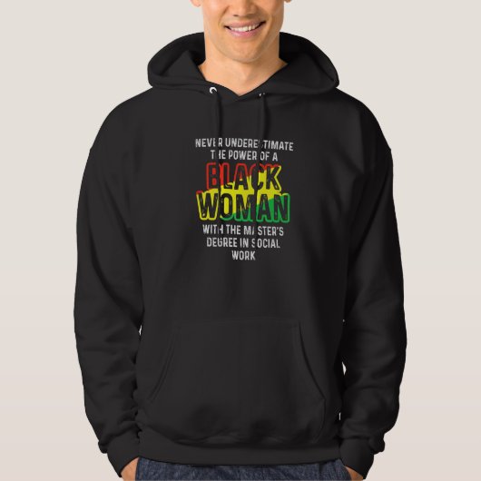 Black Queen Msw Social Work Masters Afstuderen Hoodie (Voorkant)