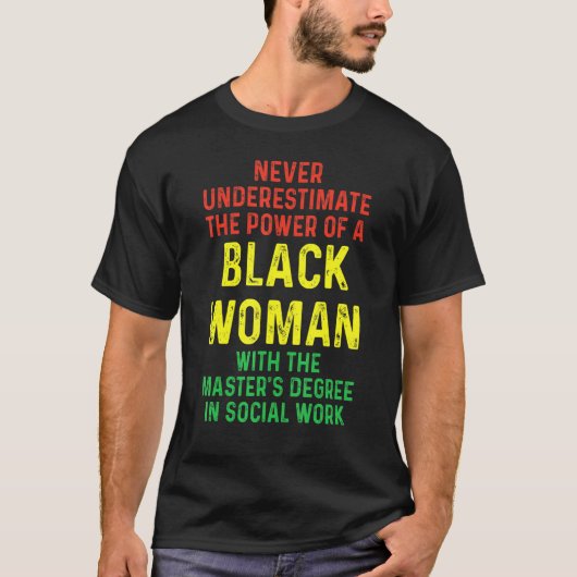 Black Queen Msw Social Work Masters Afstuderen T-shirt (Voorkant)
