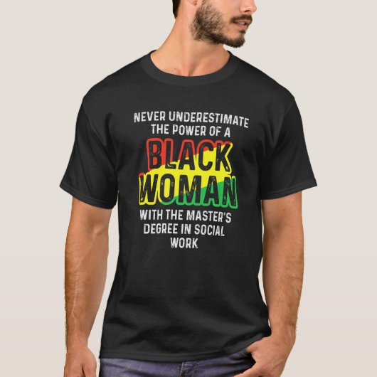 Black Queen Msw Social Work Masters Afstuderen T-shirt (Voorkant)