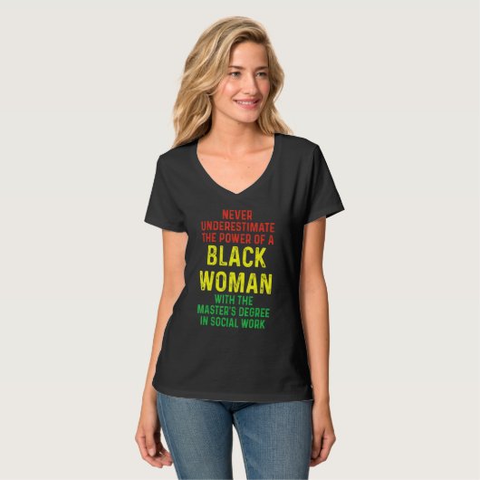 Black Queen Msw Social Work Masters Afstuderen T-shirt (Voorkant volledig)
