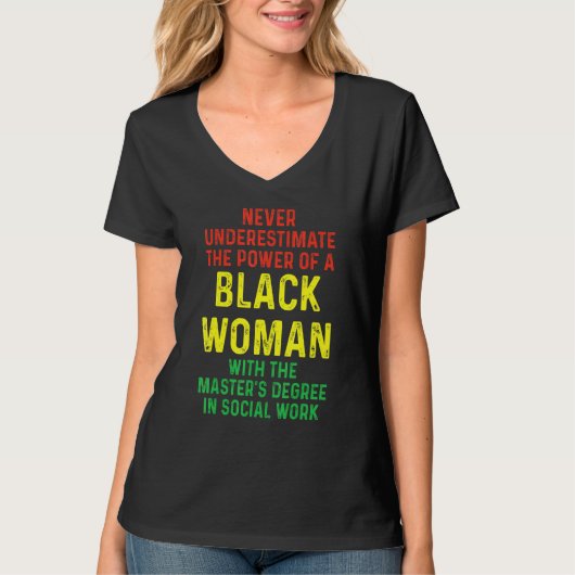 Black Queen Msw Social Work Masters Afstuderen T-shirt (Voorkant)