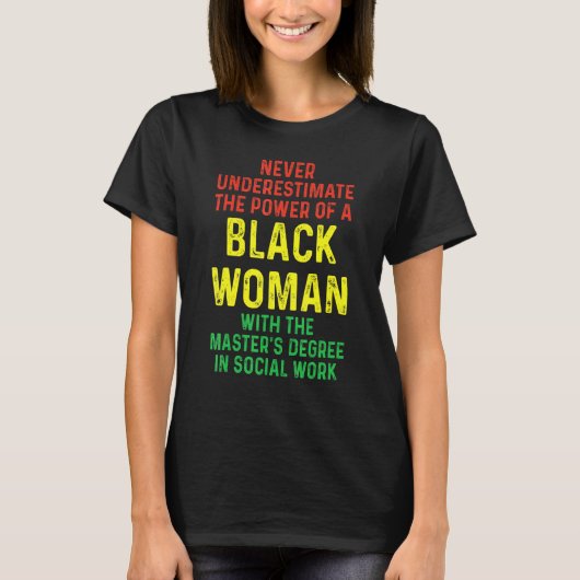 Black Queen Msw Social Work Masters Afstuderen T-shirt (Voorkant)