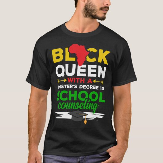 Black Queen MSW Social Work Successful Masters Gra T-shirt (Voorkant)