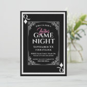 Black Queen of Diamonds Dames Spel Nacht Kaart (Staand voorkant)