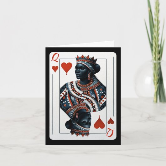 Black Queen of Hearts kaartspel Proud Black W Kaart (Voorkant)