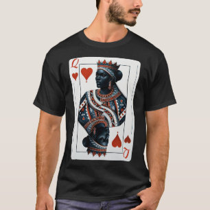 Black Queen of Hearts kaartspel Proud Black W T-shirt
