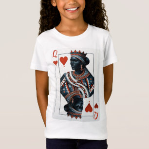 Black Queen of Hearts kaartspel Proud Black W T-shirt
