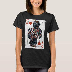 Black Queen of Hearts kaartspel Proud Black W T-shirt