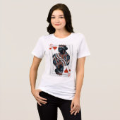 Black Queen of Hearts kaartspel Proud Black W Tri-Blend Shirt (Voorkant volledig)