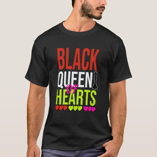 Black Queen of Hearts Valentines Day 2023 Womans C T-shirt (Voorkant)