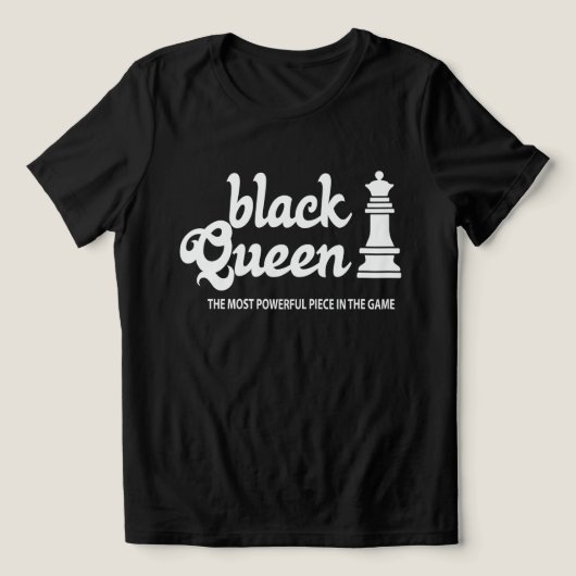 Black Queen Power T-Shirt – Rule the Board (Design voorkant)