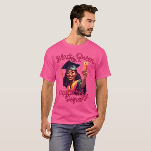 Black Queen Psychology Degree Graduation 2023 Phd  T-shirt (Voorkant volledig)