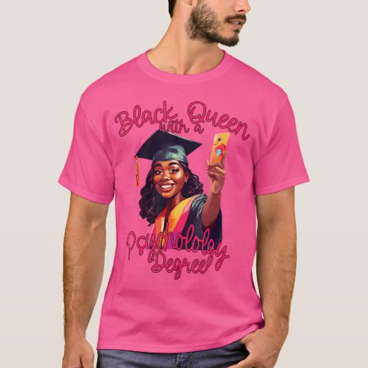 Black Queen Psychology Degree Graduation 2023 Phd  T-shirt (Voorkant)