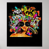 Black Queen Retro Afro Words Melanin Dope Poster (Voorkant)