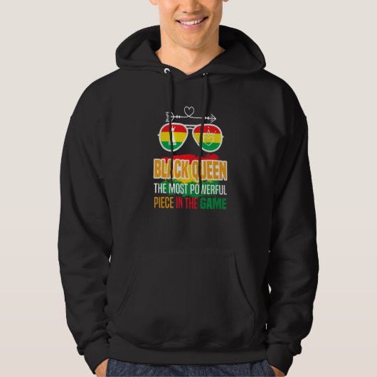 Black Queen The Most Powerful Piece Black History  Hoodie (Voorkant)
