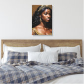 Black Queen Wearing Tiara Portrait Canvas Afdruk (Insitu (Slaapkamer))