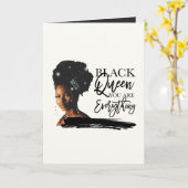 Black Queen Wenskaart, 5 x 7 inch gevouwen kaart (Gele Bloem)
