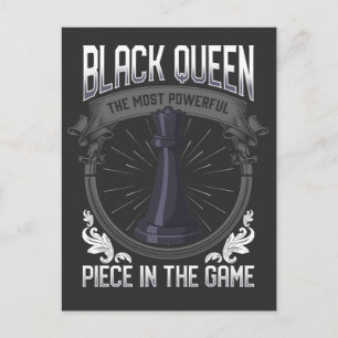 Black Queen Woman Powerful Girl Chess Piece Briefkaart